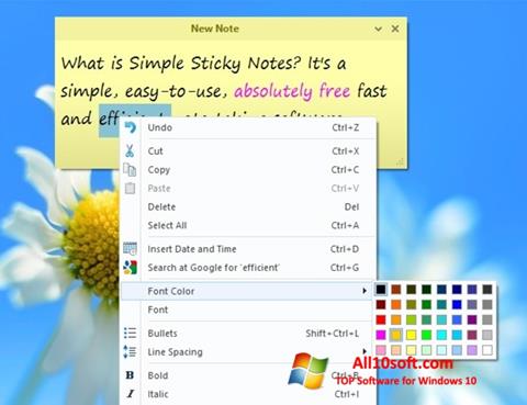 Ảnh chụp màn hình Simple Sticky Notes cho Windows 10