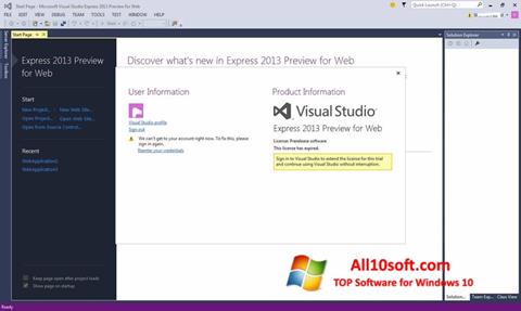 Ảnh chụp màn hình Microsoft Visual Studio cho Windows 10