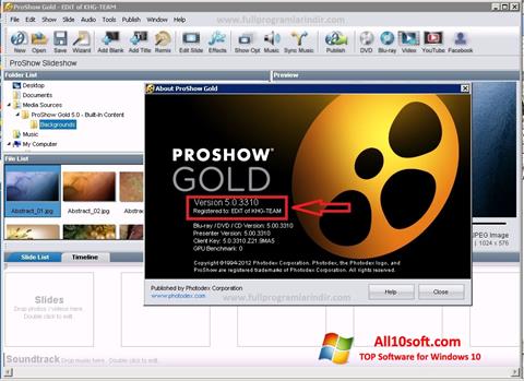 Ảnh chụp màn hình ProShow Gold cho Windows 10