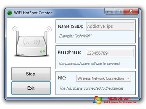 Ảnh chụp màn hình Wi-Fi HotSpot Creator cho Windows 10