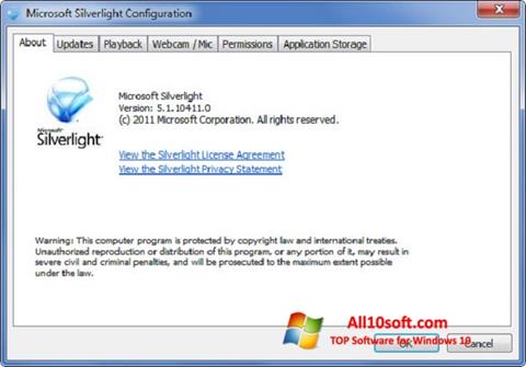 Ảnh chụp màn hình Microsoft Silverlight cho Windows 10