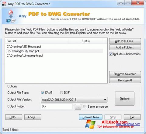 Ảnh chụp màn hình PDF to DWG Converter cho Windows 10