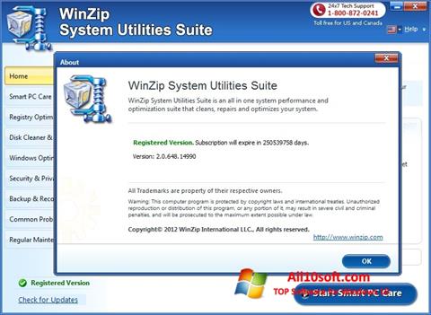 Ảnh chụp màn hình WinZip System Utilities Suite cho Windows 10