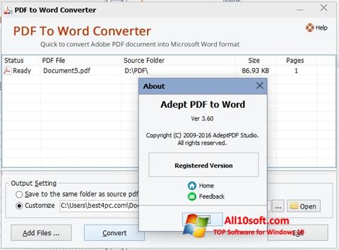 Ảnh chụp màn hình PDF to Word Converter cho Windows 10