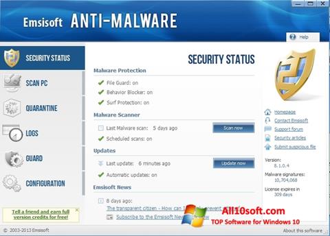 Ảnh chụp màn hình Emsisoft Anti-Malware cho Windows 10