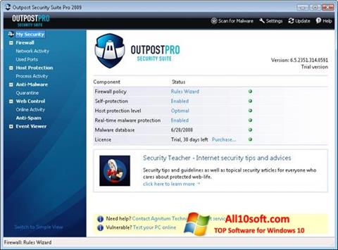 Ảnh chụp màn hình Outpost Security Suite PRO cho Windows 10