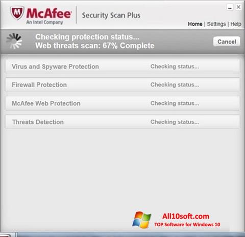 Ảnh chụp màn hình McAfee Security Scan Plus cho Windows 10