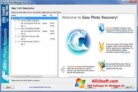 Ảnh chụp màn hình Easy Photo Recovery cho Windows 10