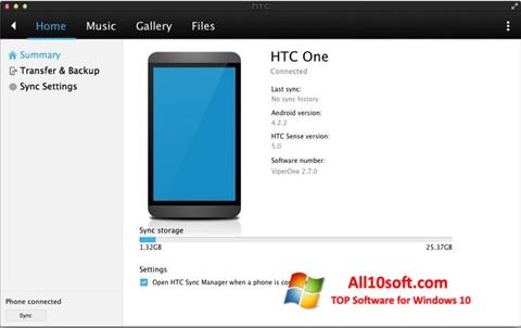 Ảnh chụp màn hình HTC Sync cho Windows 10