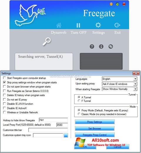 Ảnh chụp màn hình Freegate cho Windows 10