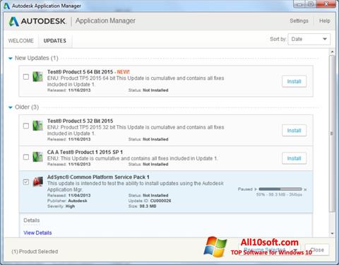 Ảnh chụp màn hình Autodesk Application Manager cho Windows 10