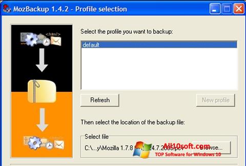Ảnh chụp màn hình MozBackup cho Windows 10