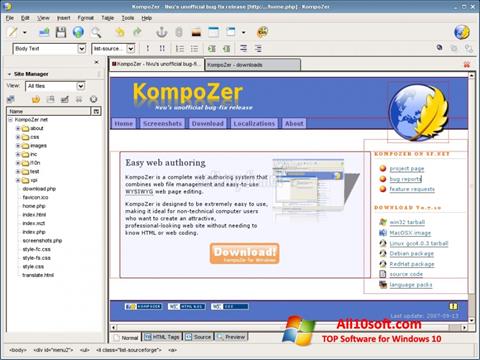 Ảnh chụp màn hình KompoZer cho Windows 10
