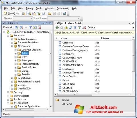 Ảnh chụp màn hình Microsoft SQL Server cho Windows 10