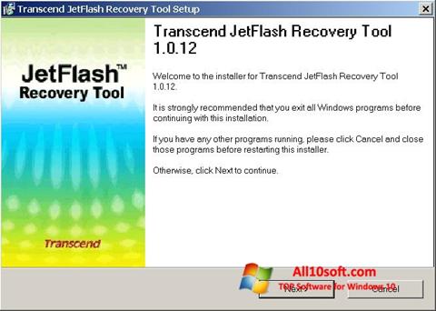 Ảnh chụp màn hình JetFlash Recovery Tool cho Windows 10